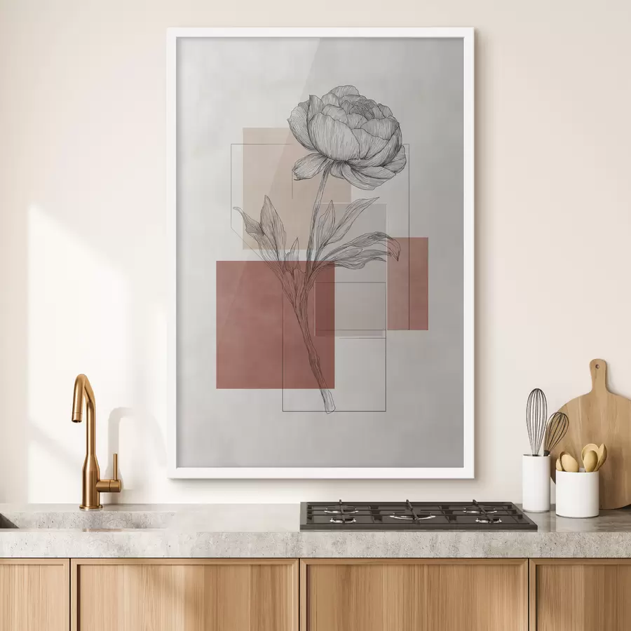 Fotobehang Pioenroosgeometrie f49841