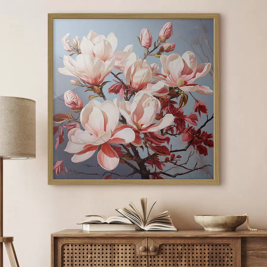Fotobehang Magnolia’s bij zonsopgang f49850