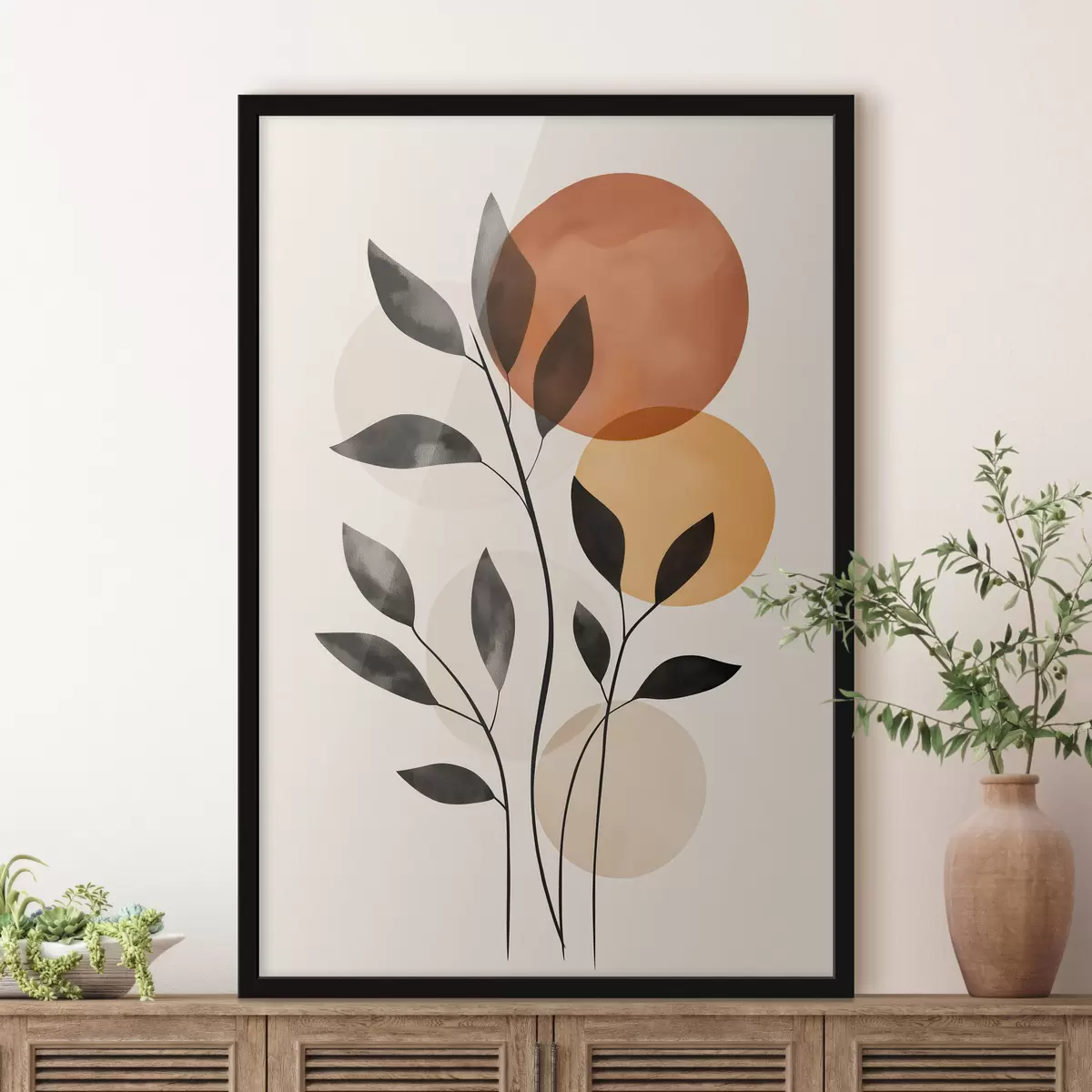 Poster Abstracte bladeren f49806