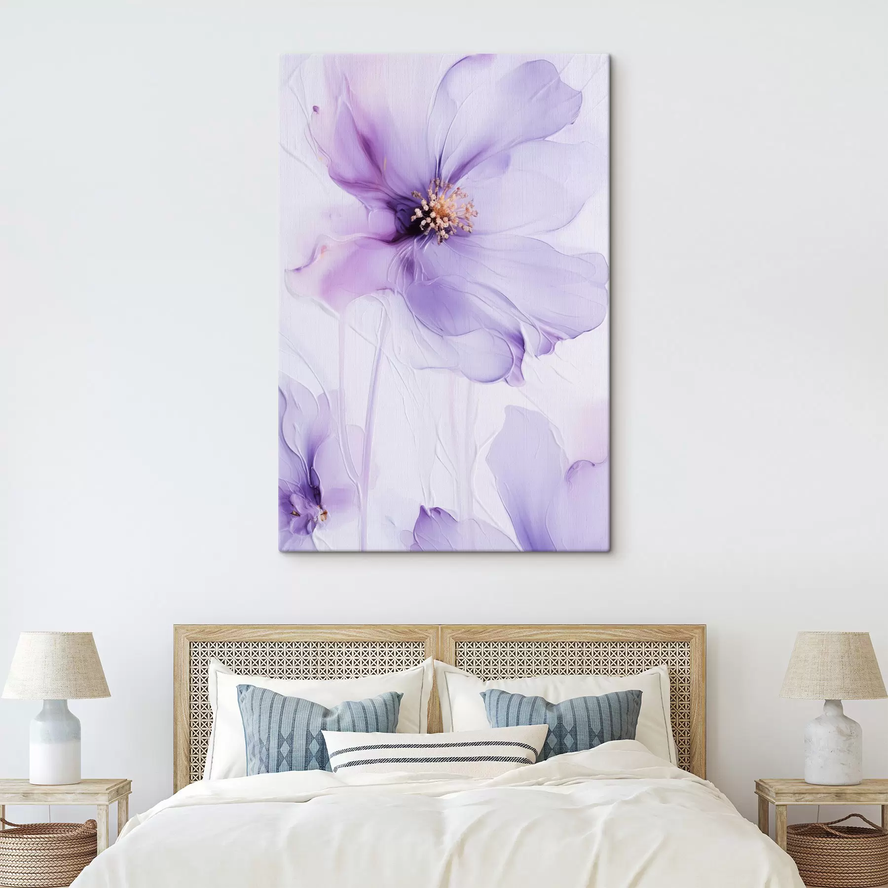  Schilderijen Verfijnde bloemen met gedetailleerde details en een witte achtergrond met textuur s49761