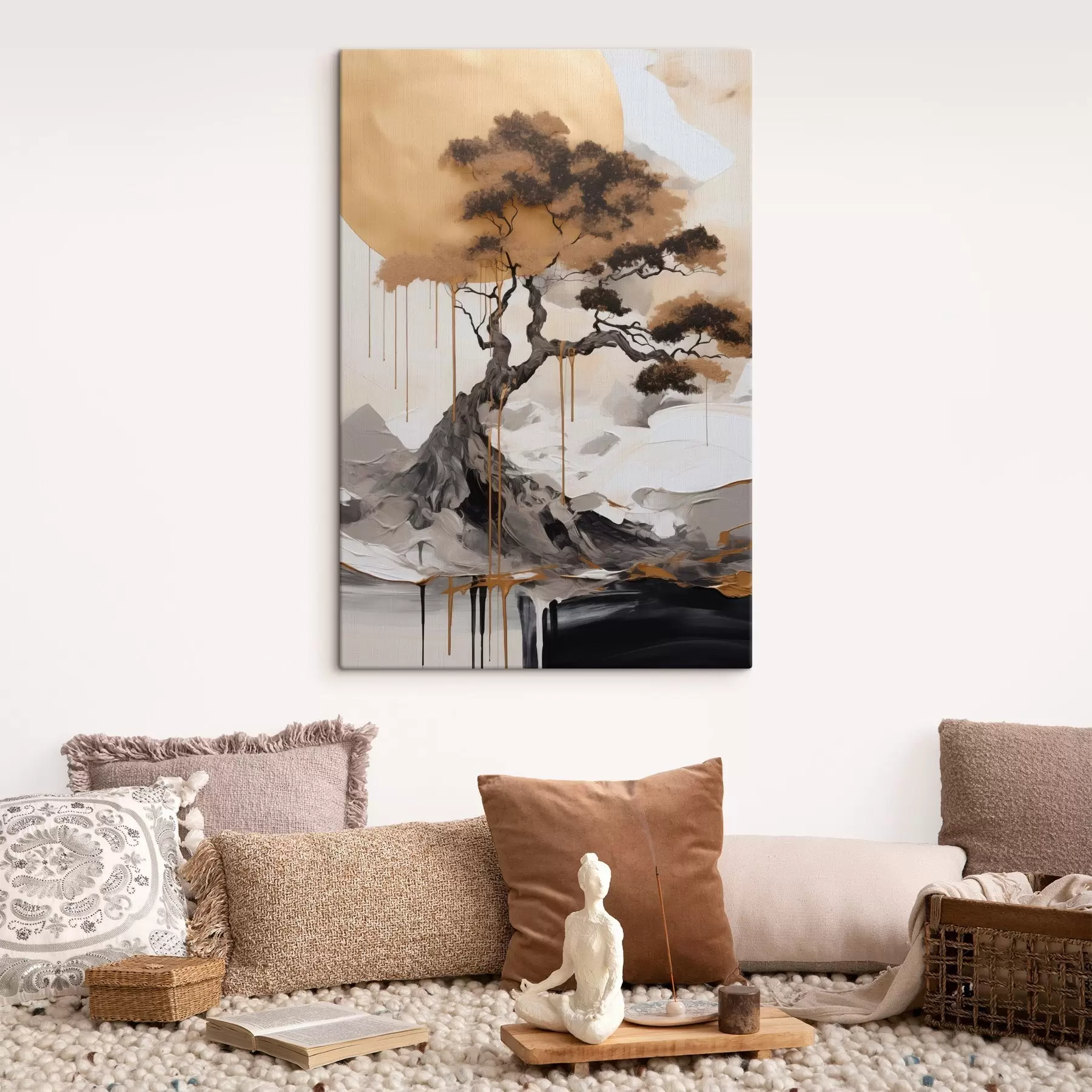  Schilderijen Decoratieve bonsaiboom, abstracte schilderkunst s49785