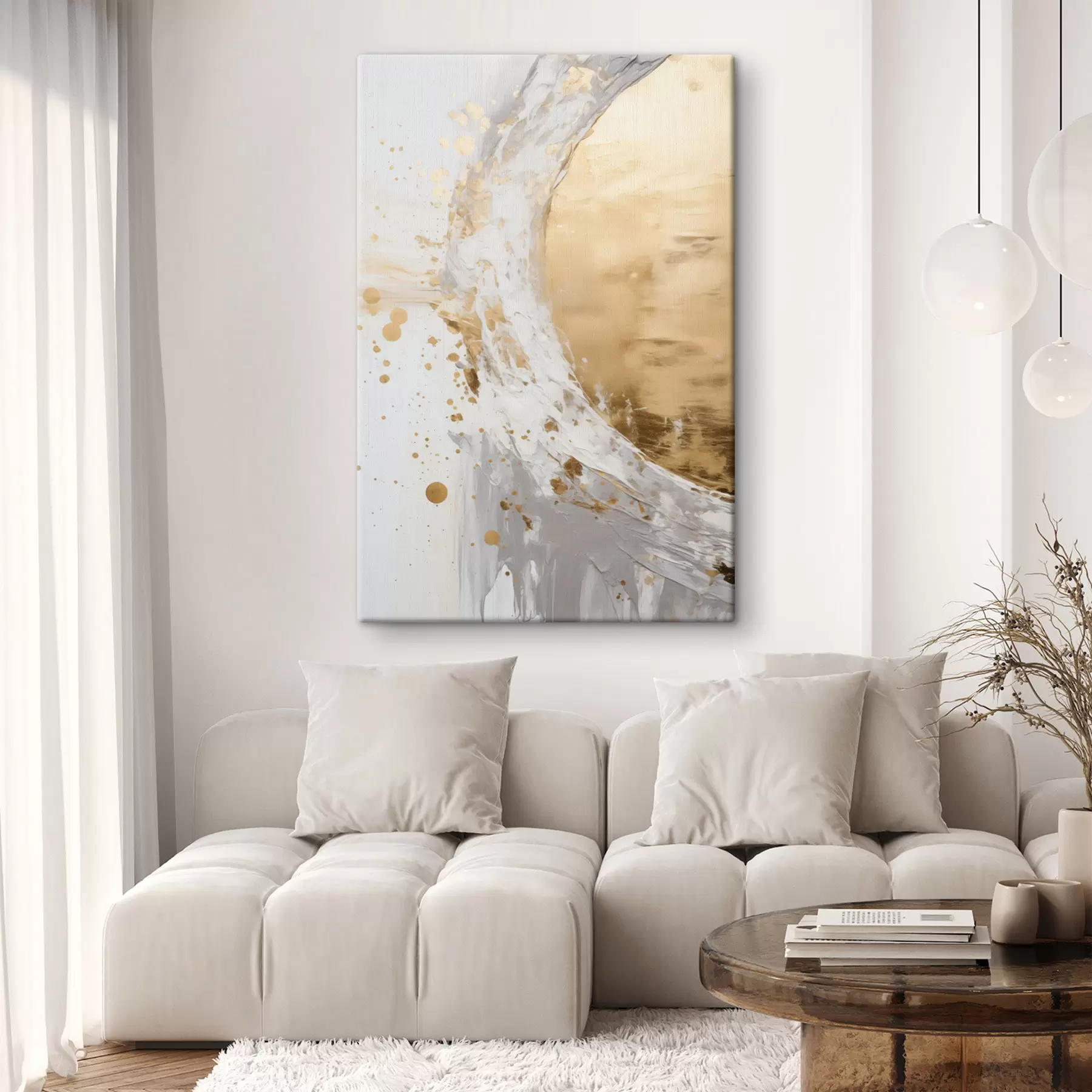  Schilderijen Abstracte penseelstreken die een cirkelvorm vormen, moderne kunst met textuur s49790
