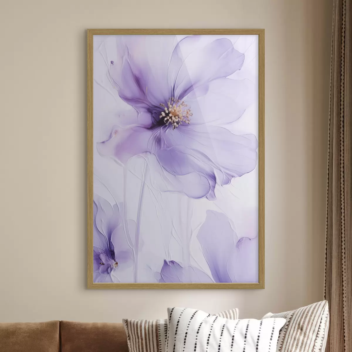 Poster Verfijnde bloemen met gedetailleerde details en een witte achtergrond met textuur f49761