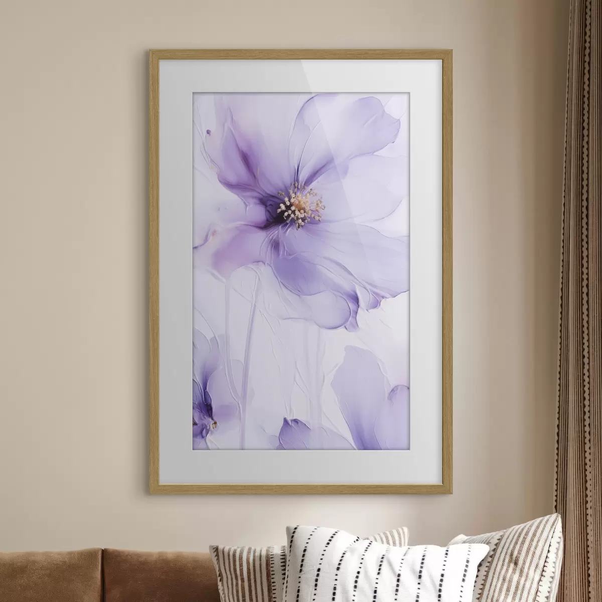 Poster Verfijnde bloemen met gedetailleerde details en een witte achtergrond met textuur f49761