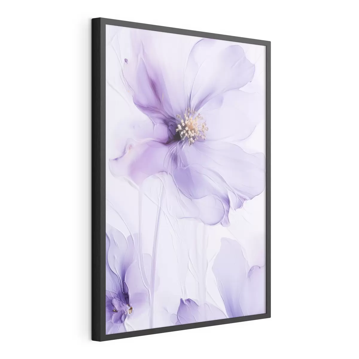Poster Verfijnde bloemen met gedetailleerde details en een witte achtergrond met textuur f49761