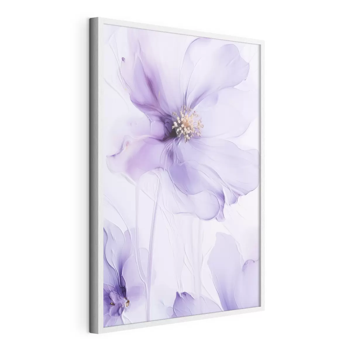 Poster Verfijnde bloemen met gedetailleerde details en een witte achtergrond met textuur f49761