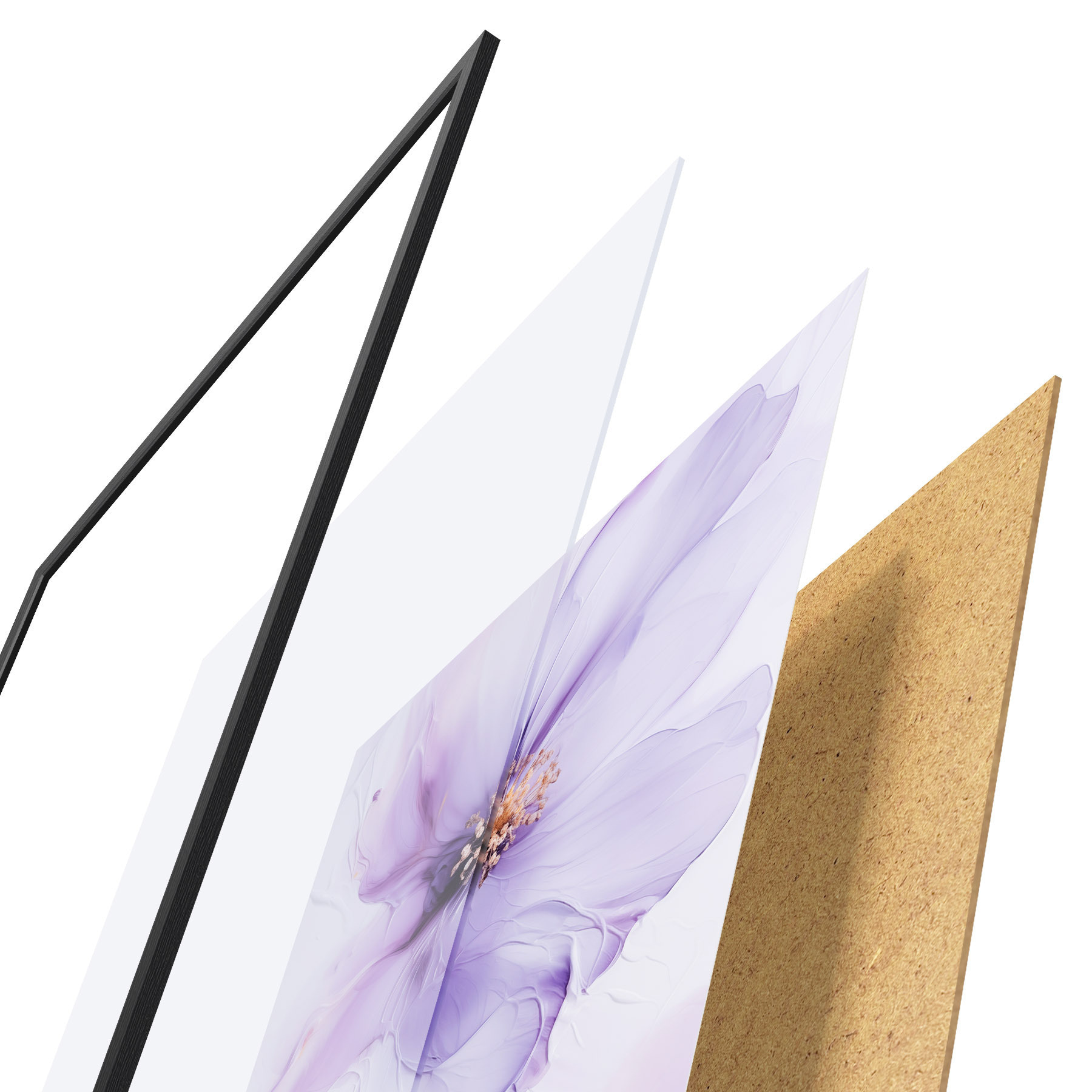 Poster Verfijnde bloemen met gedetailleerde details en een witte achtergrond met textuur f49761