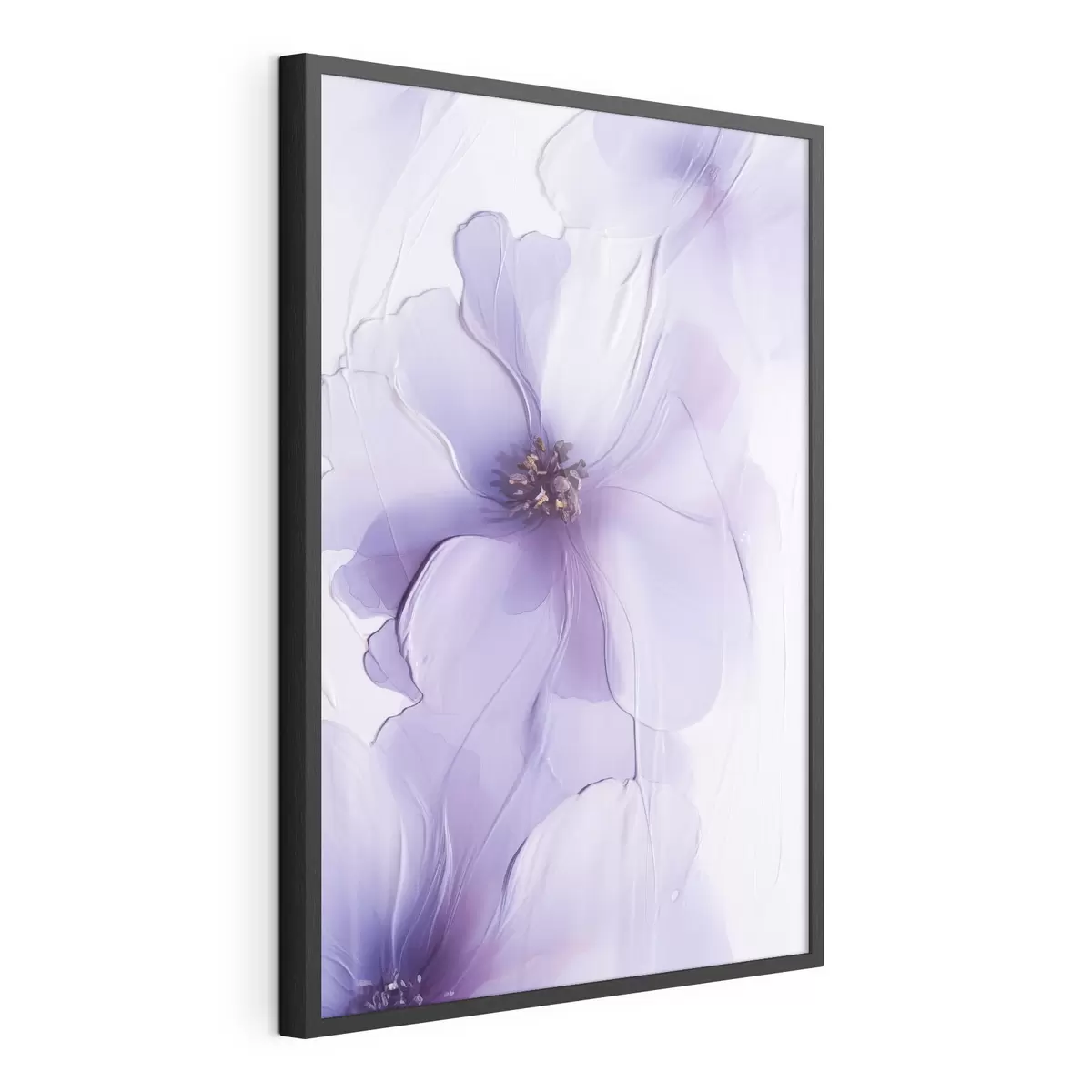 Poster Verfijnde bloemen met gedetailleerde details en een witte achtergrond met textuur f49762