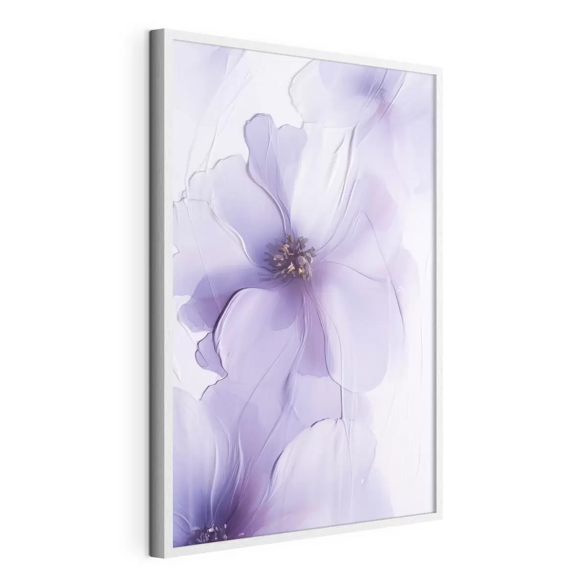 Poster Verfijnde bloemen met gedetailleerde details en een witte achtergrond met textuur f49762