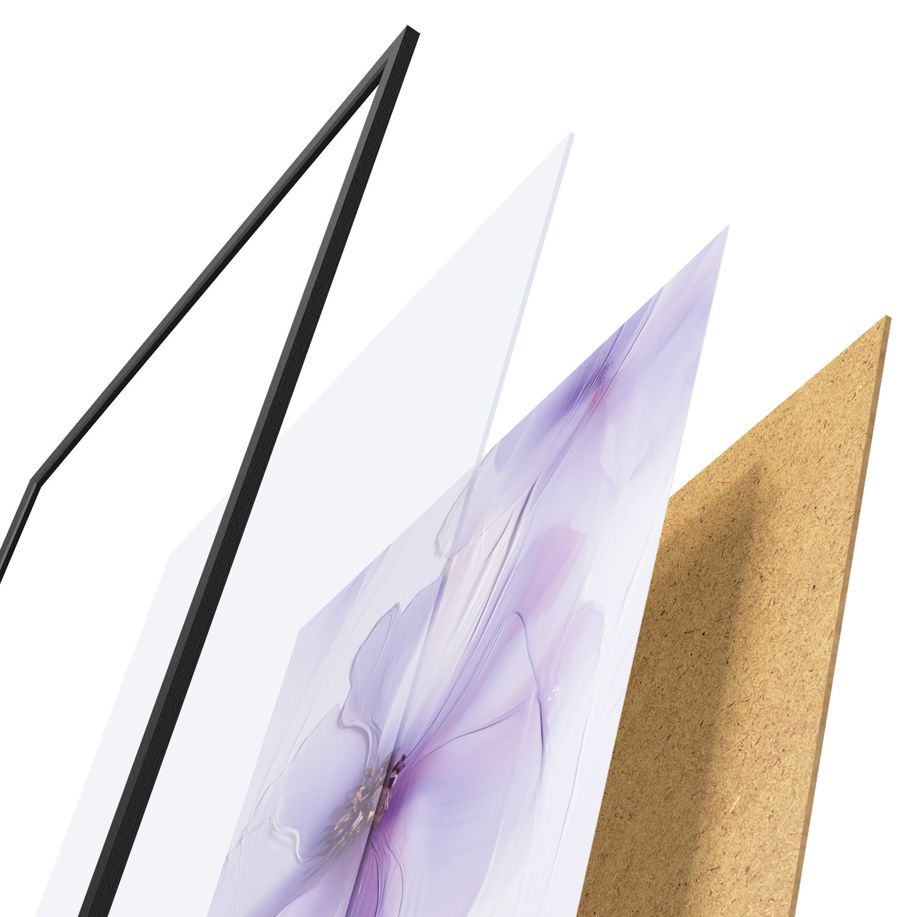 Poster Verfijnde bloemen met gedetailleerde details en een witte achtergrond met textuur f49762