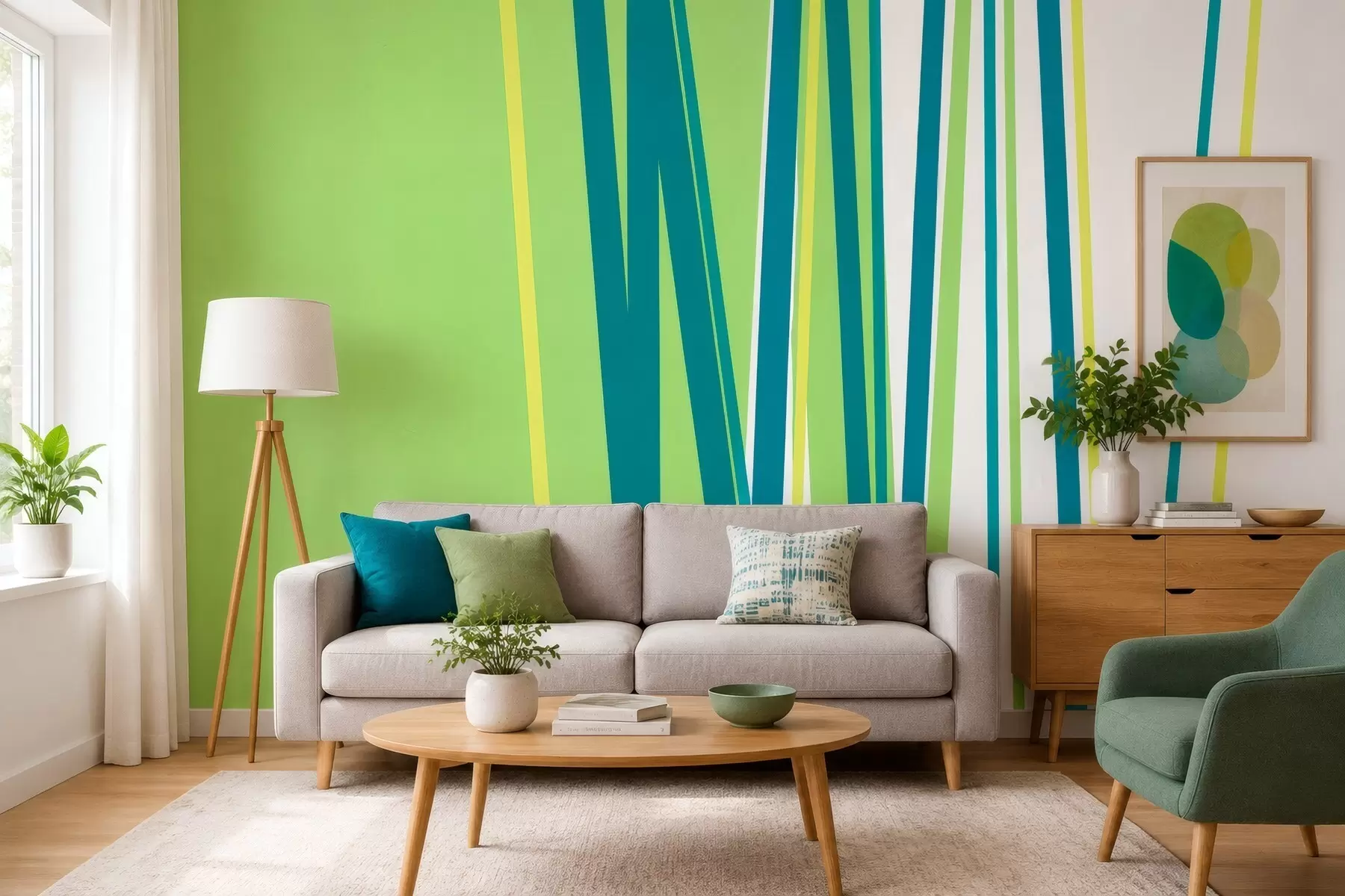 Fotobehang een levendige, abstracte streep w05749