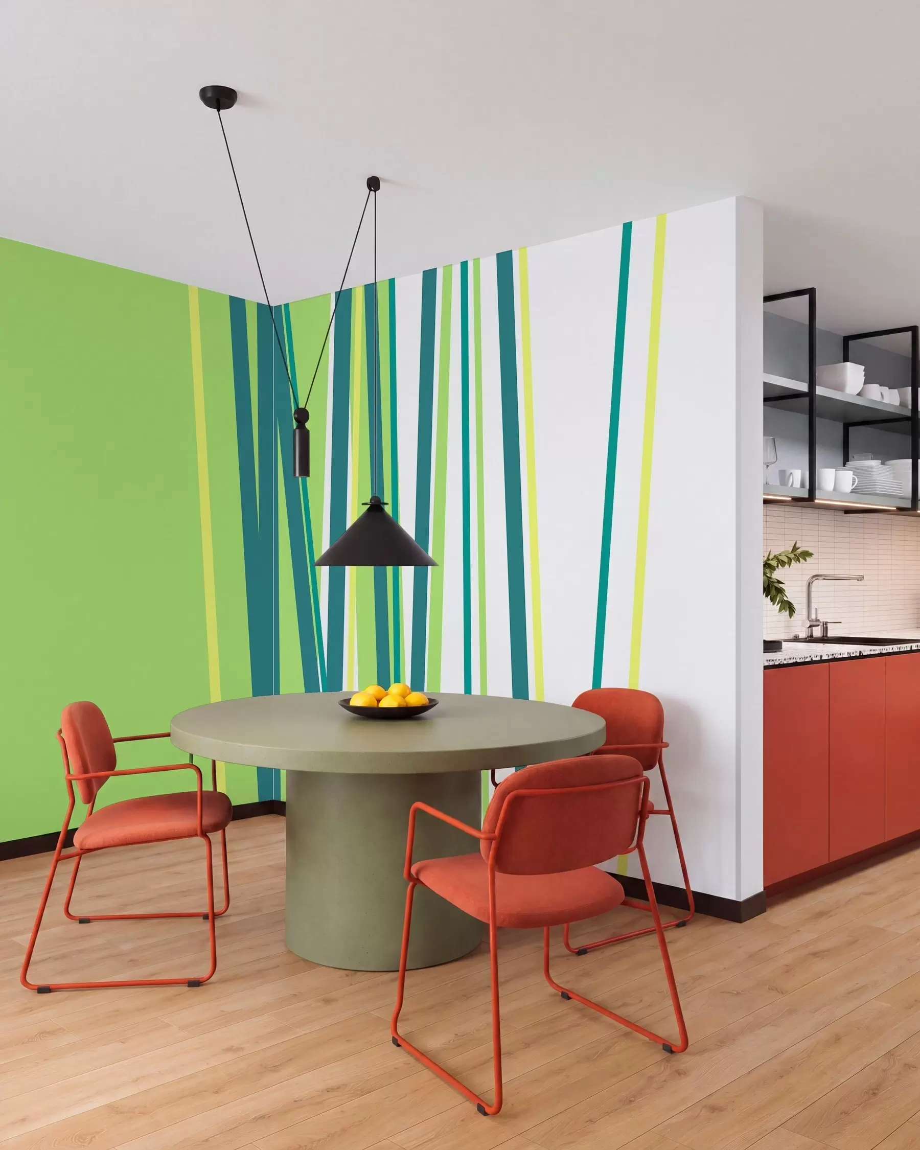 Fotobehang een levendige, abstracte streep w05749