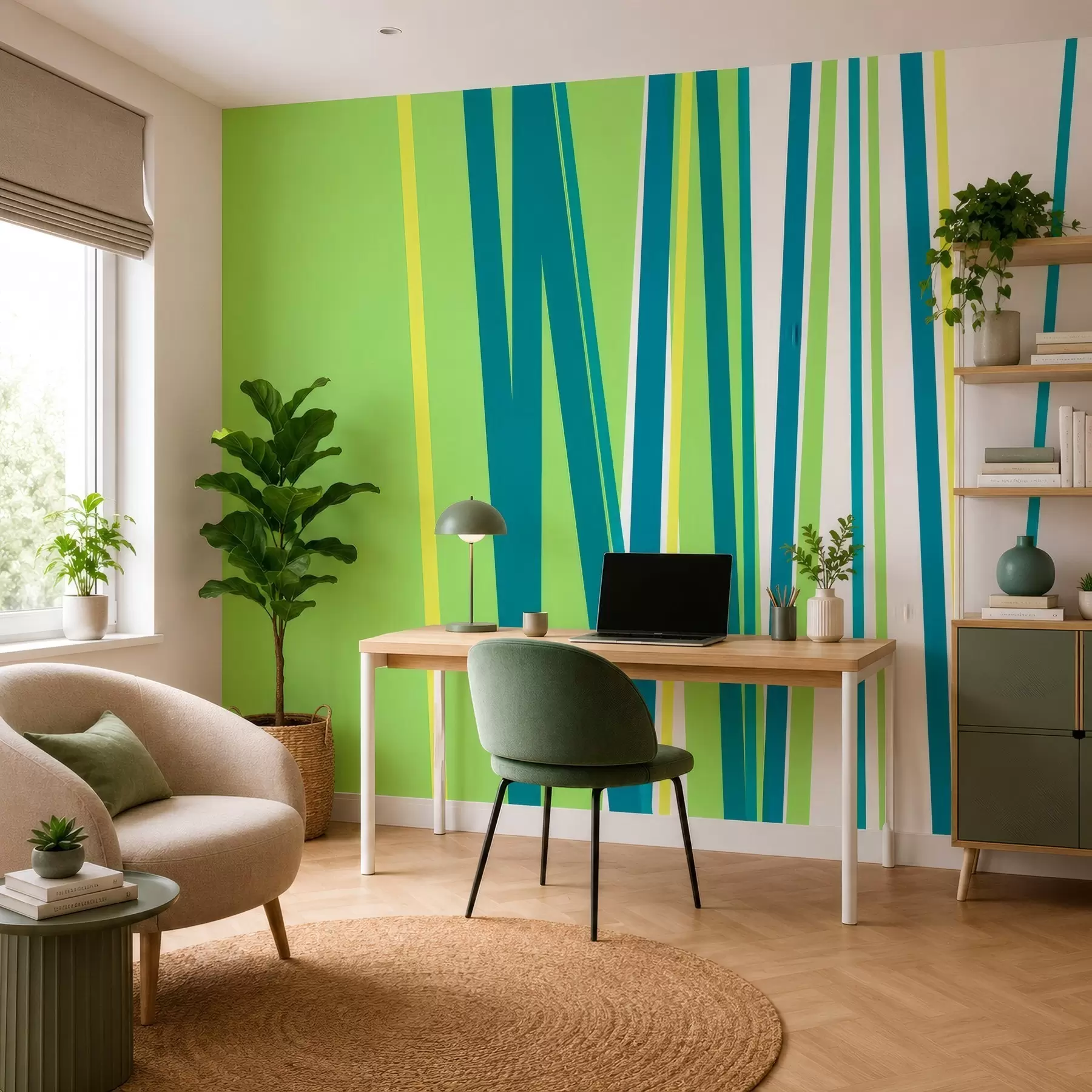 Fotobehang een levendige, abstracte streep w05749