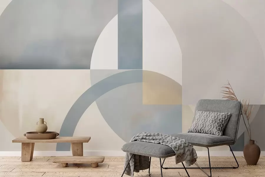 Fotobehang Geometrische abstractie met imitatie van textuur w05778