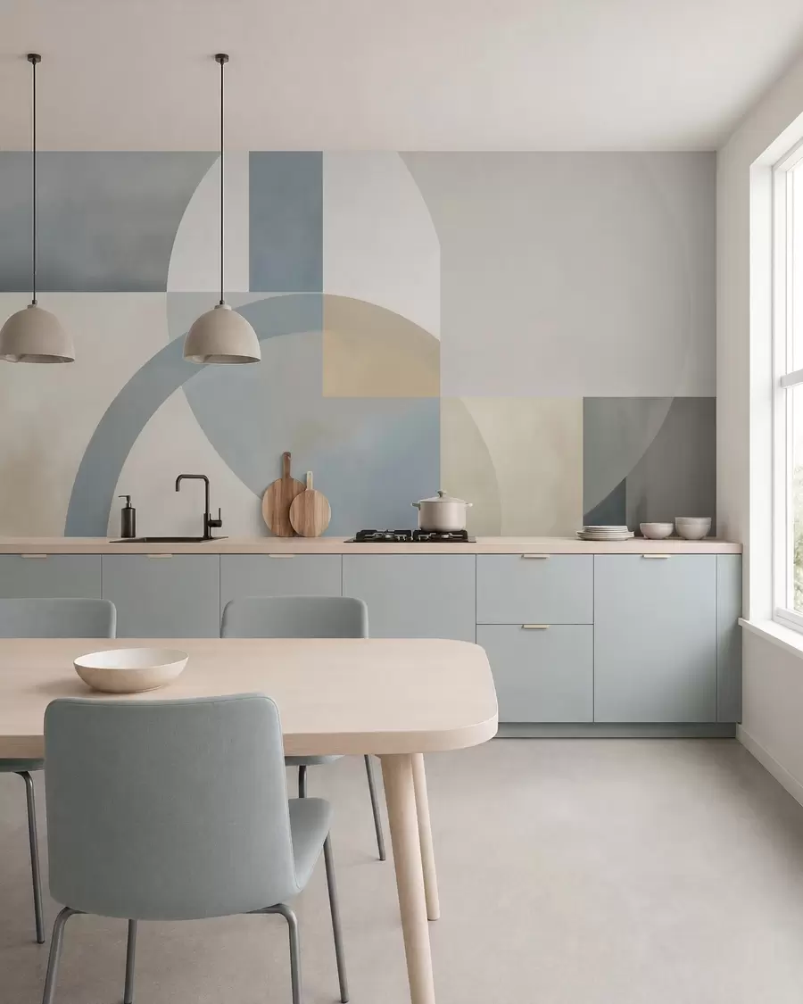Fotobehang Geometrische abstractie met imitatie van textuur w05778