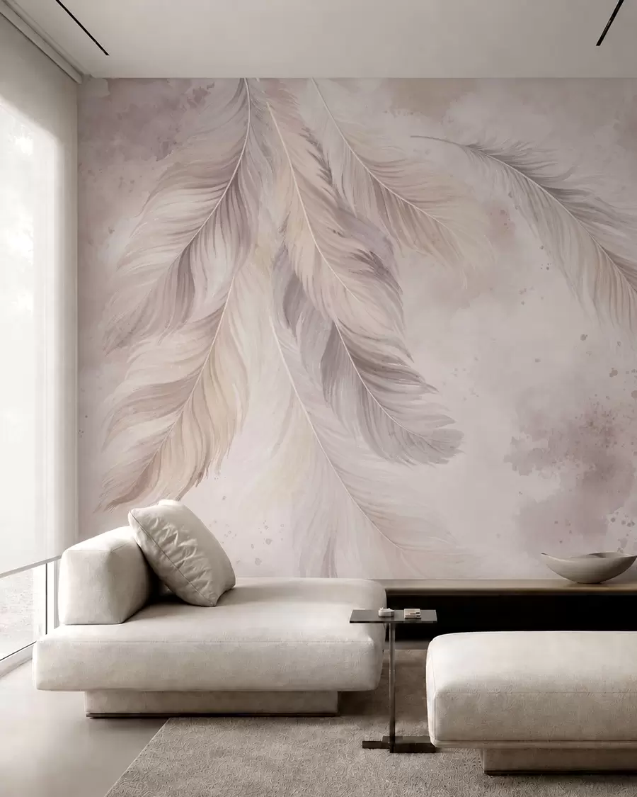 Fotobehang Veren in mauve w05737