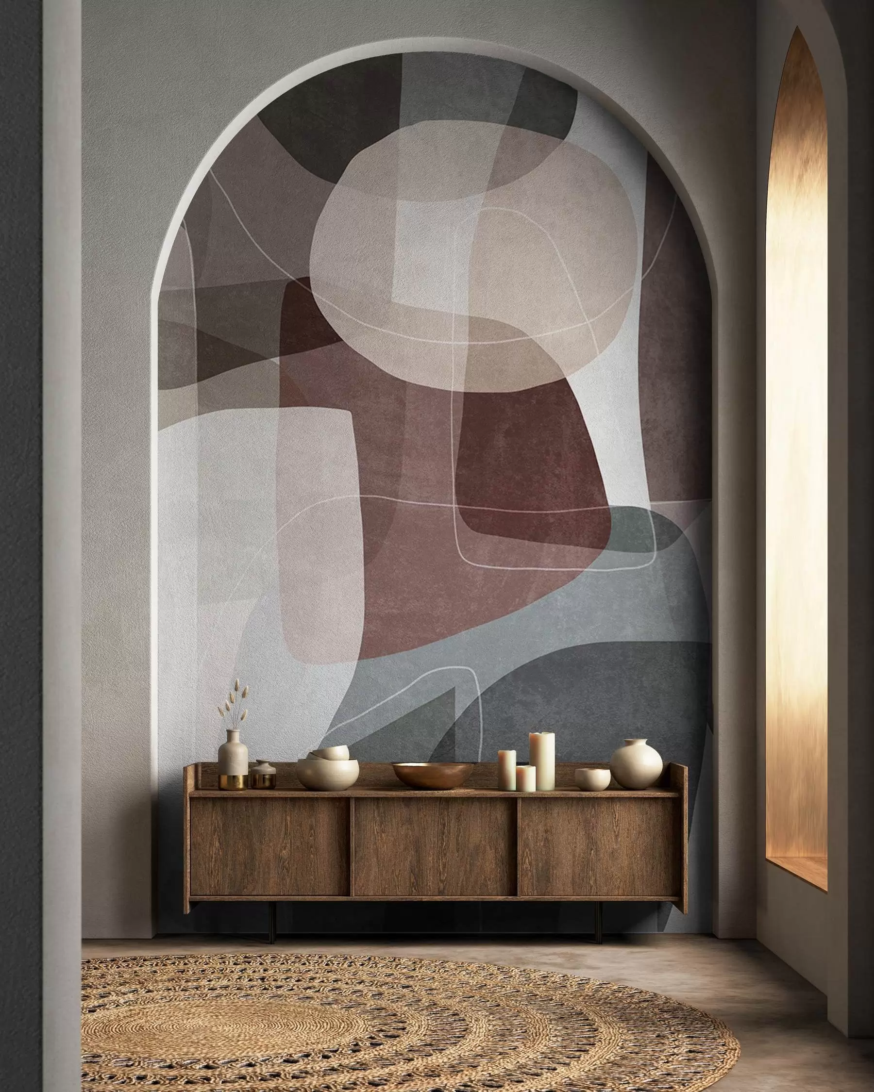 Fotobehang Overlappende aardetinten w09942