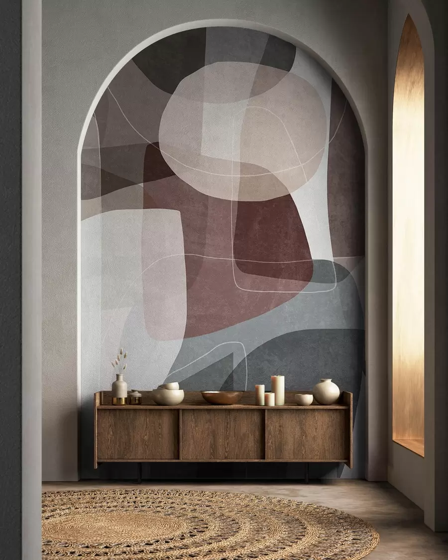 Fotobehang Overlappende aardetinten w09942