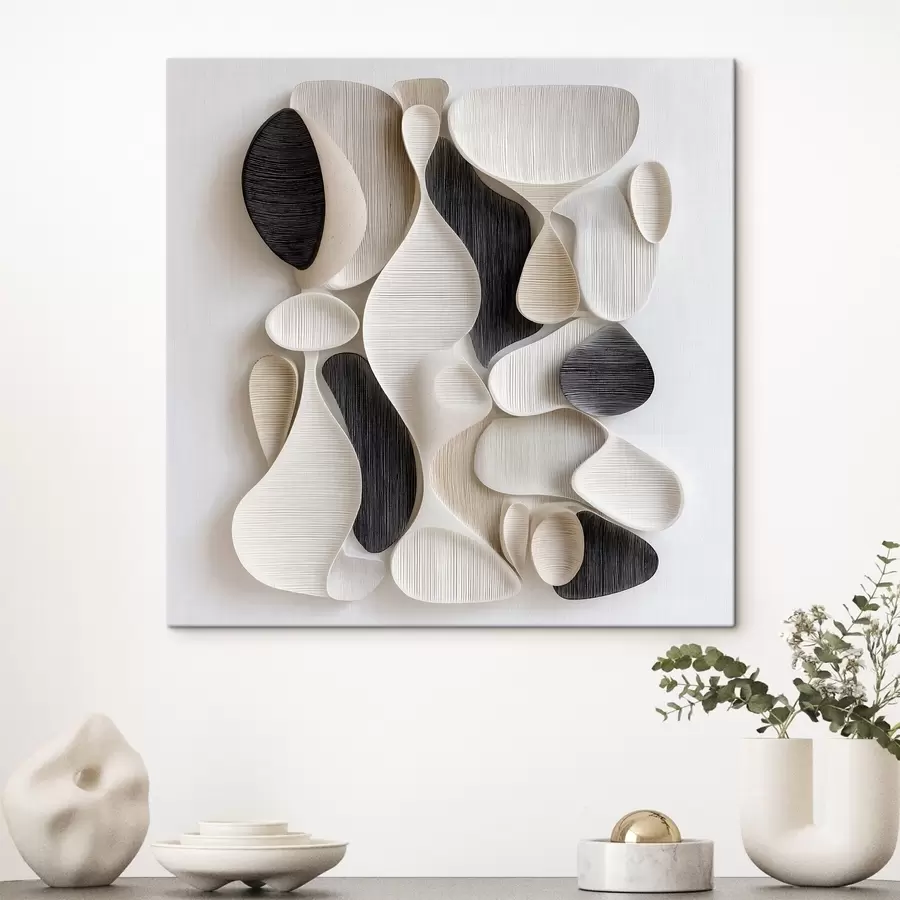  Schilderijen Een compositie in de stijl van een modern architectonisch bas-reliëf s49888