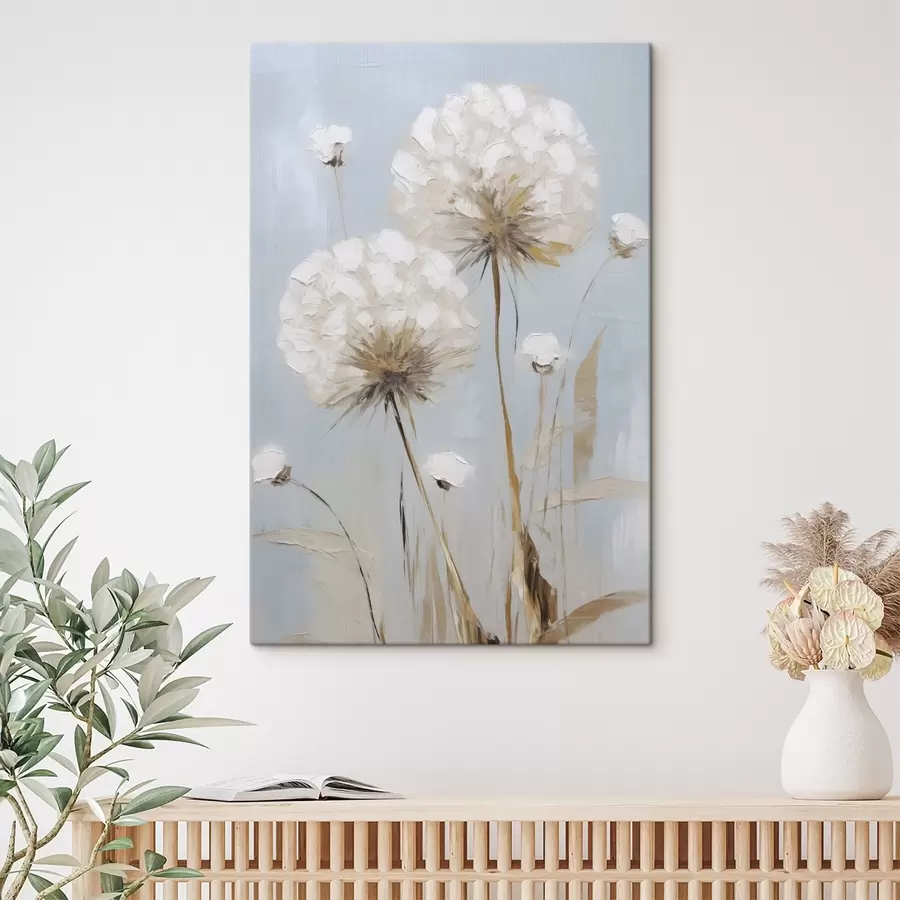  Schilderijen Schilderij in imitatietechniek van paardenbloemen s49896