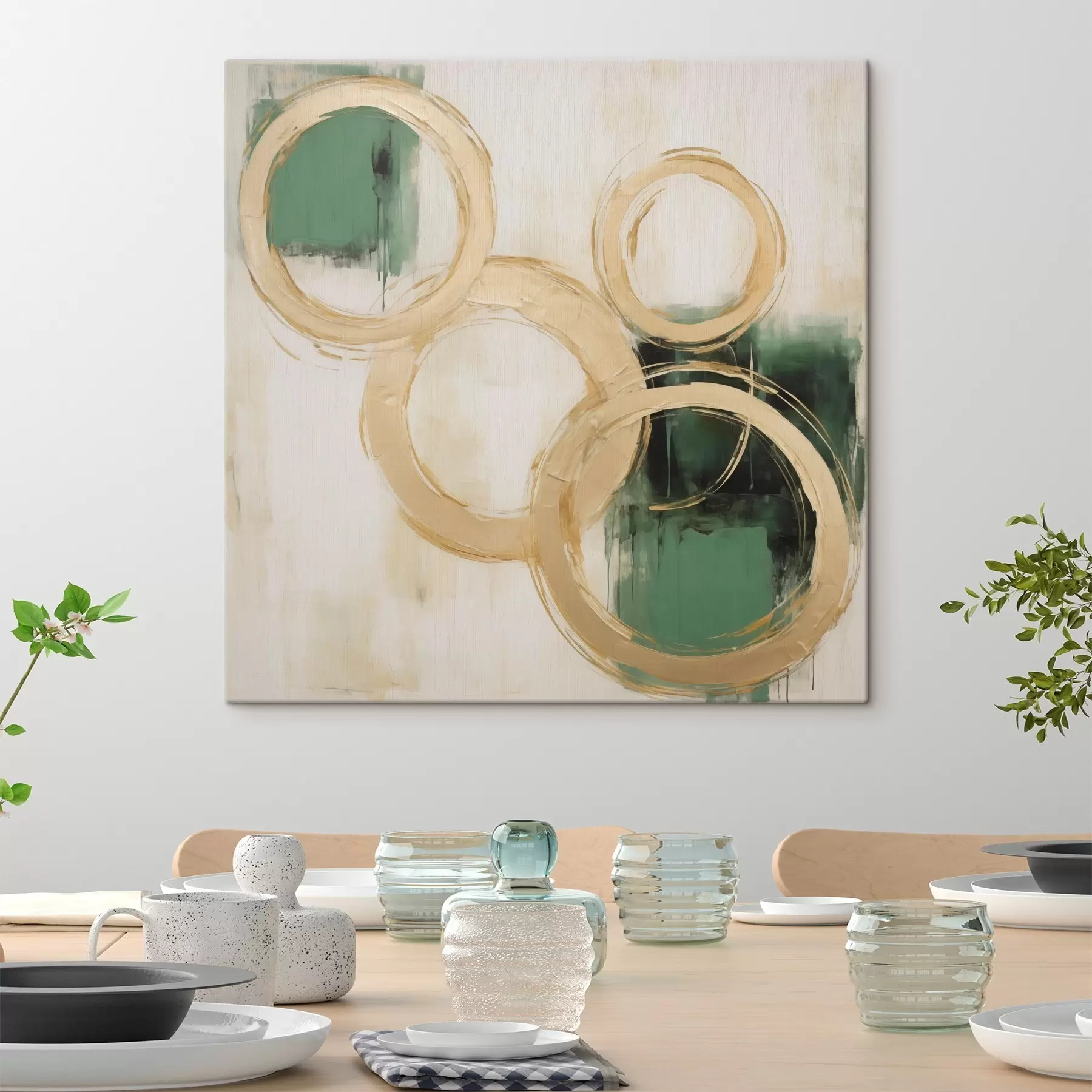  Schilderijen Abstracte cirkels, imitatie van schilderijen s49907