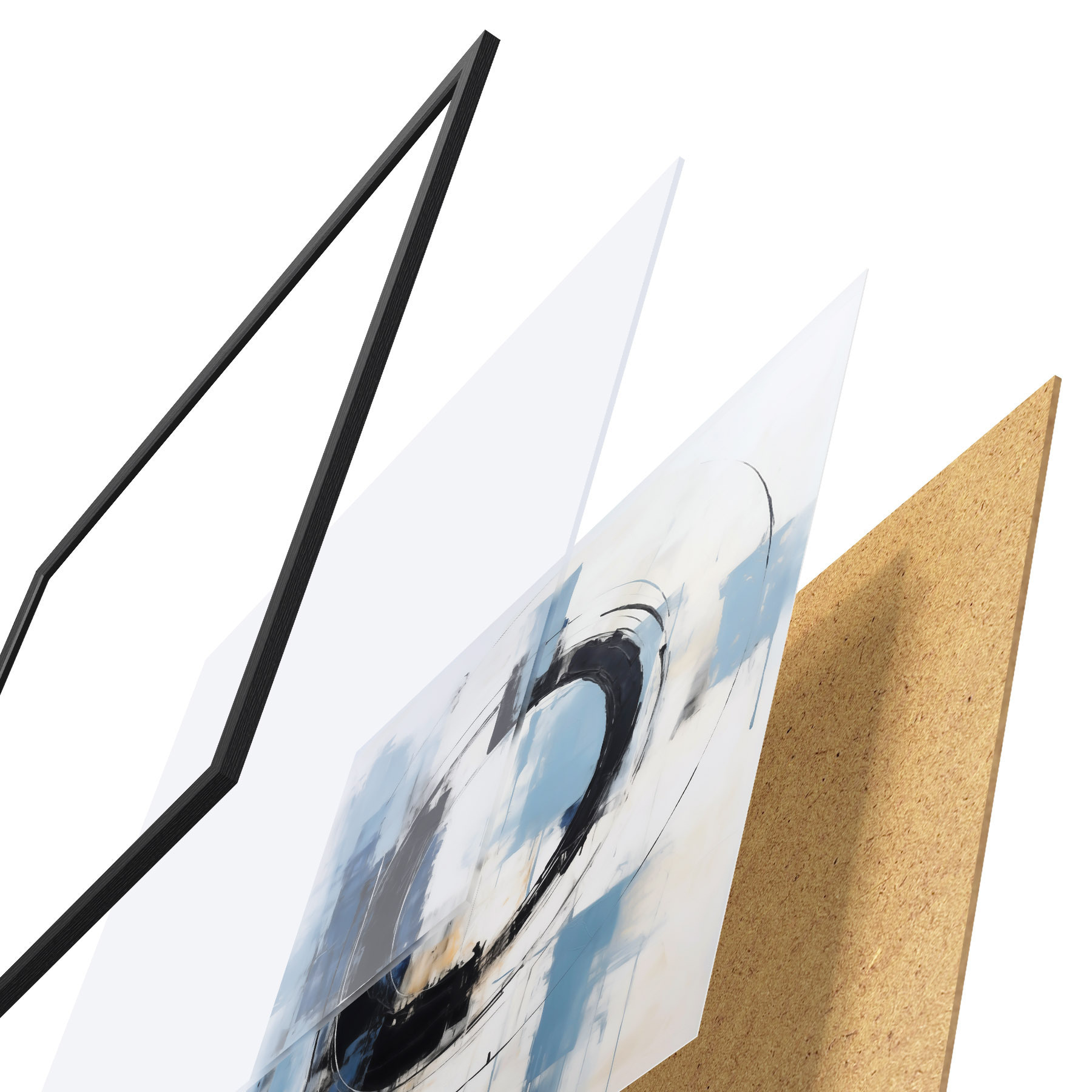 Poster Abstracte compositie met een cirkelvormig patroon, schilderijimitatie f49899