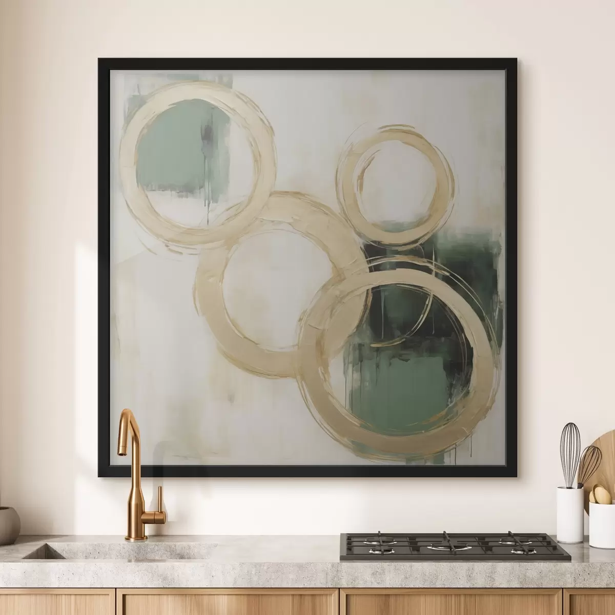 Poster Abstracte cirkels, imitatie van schilderijen f49907