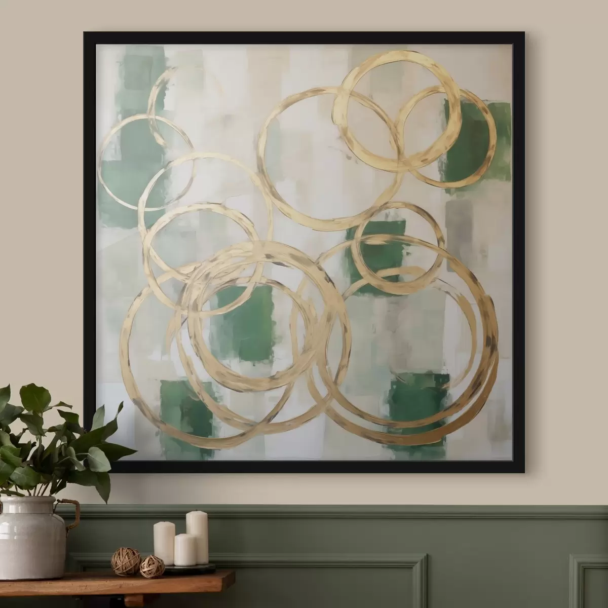 Poster Abstracte cirkels, imitatie van schilderijen f49908