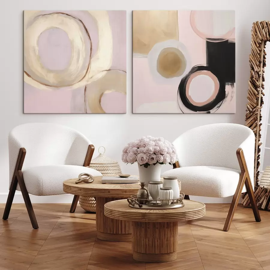 Fotobehang Abstracte cirkels, imitatie van schilderijen m30735