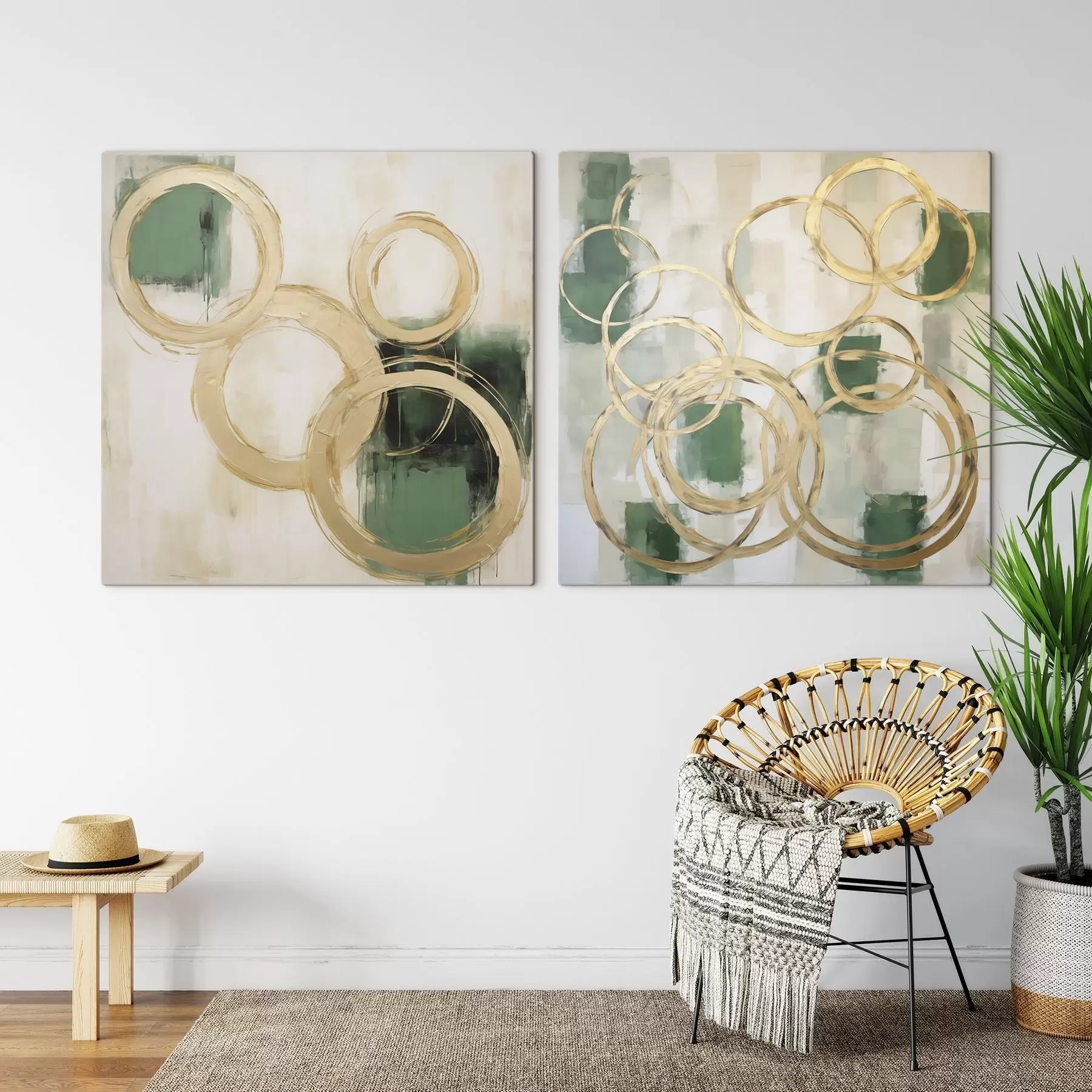  Schilderijen Abstracte cirkels, imitatie van schilderijen m30737