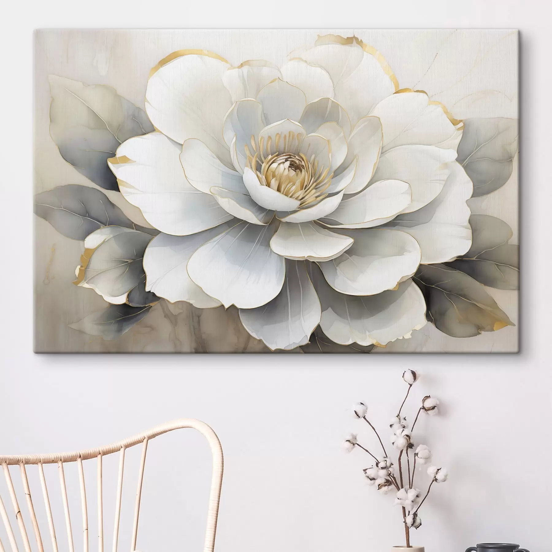  Schilderijen Witte pioenroos s50025