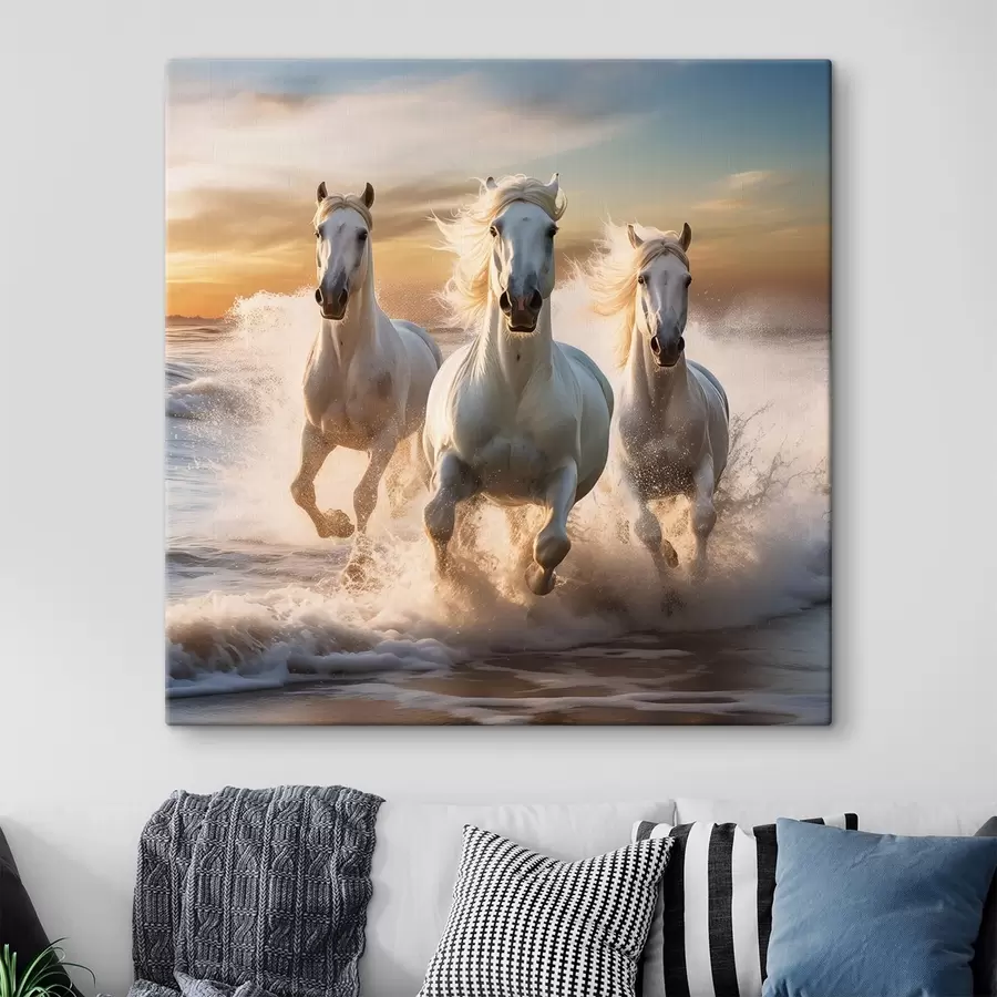  Schilderijen Paarden aan de kust s50037