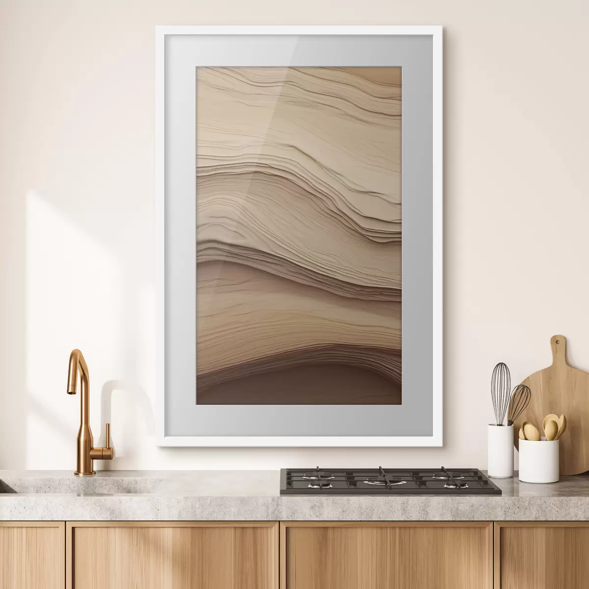 Poster Beige abstractie f50023