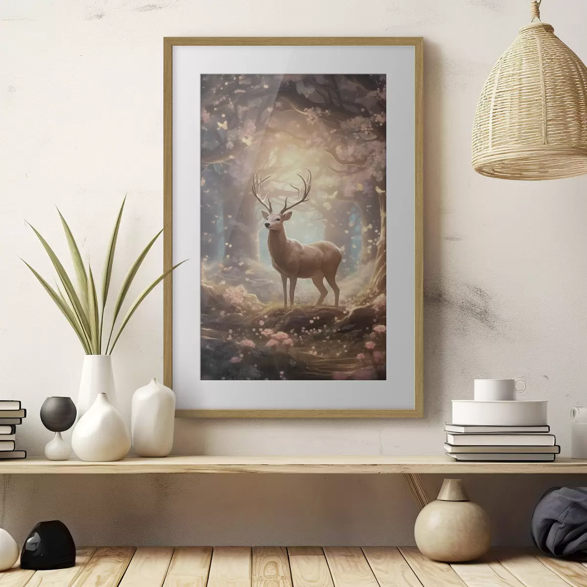 Poster Herten in het bos f50028