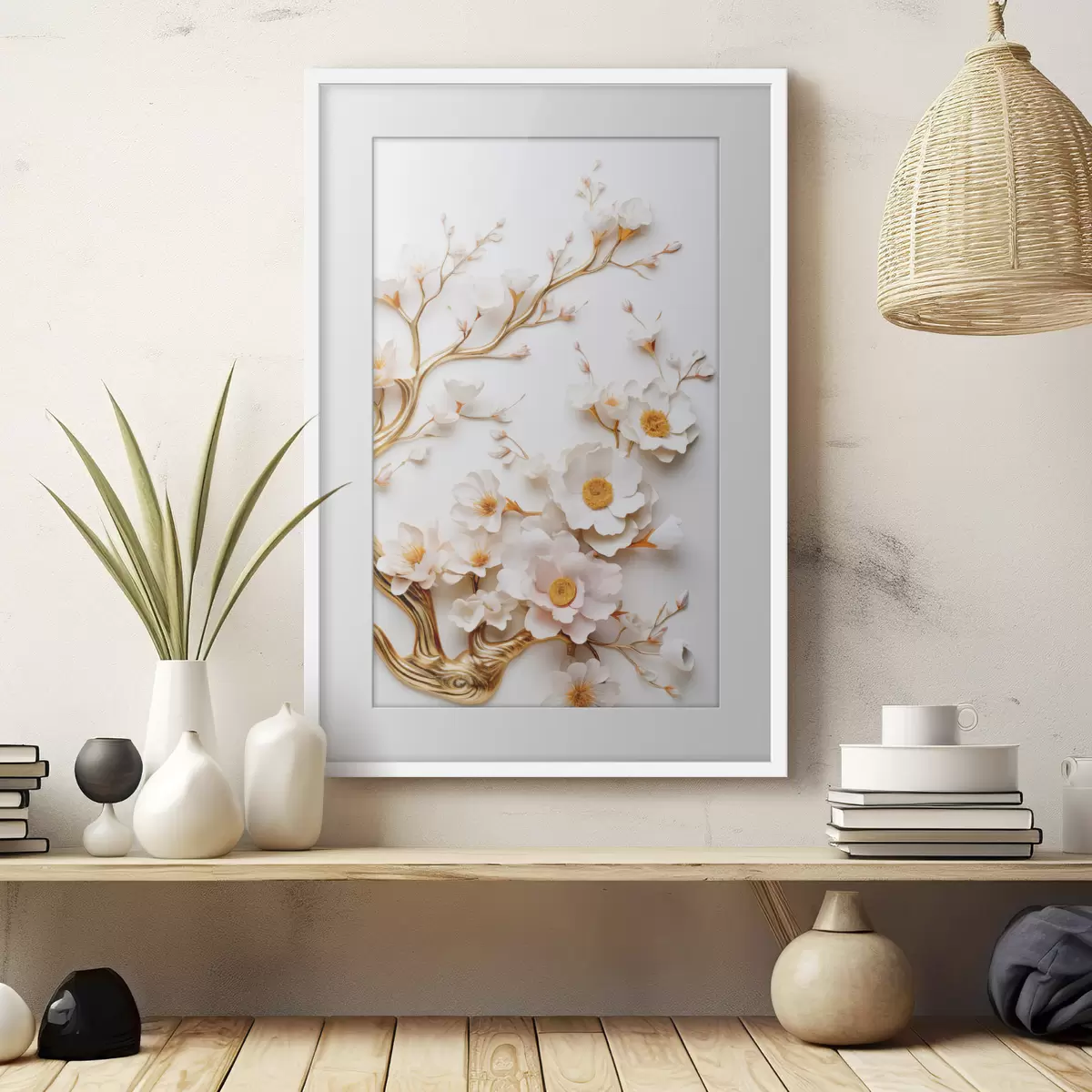 Poster Witte magnolia's f50033