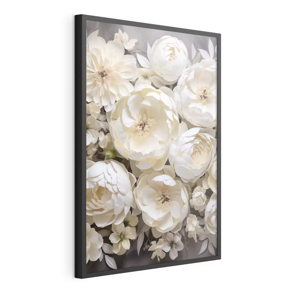 Poster Witte pioenrozen f50034
