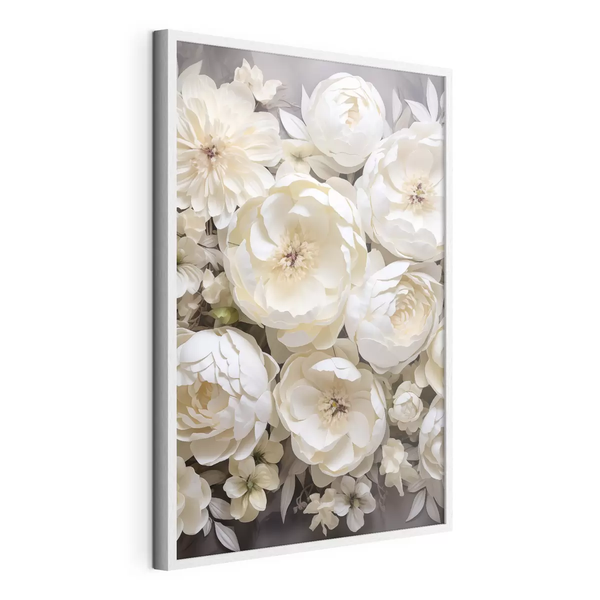 Poster Witte pioenrozen f50034