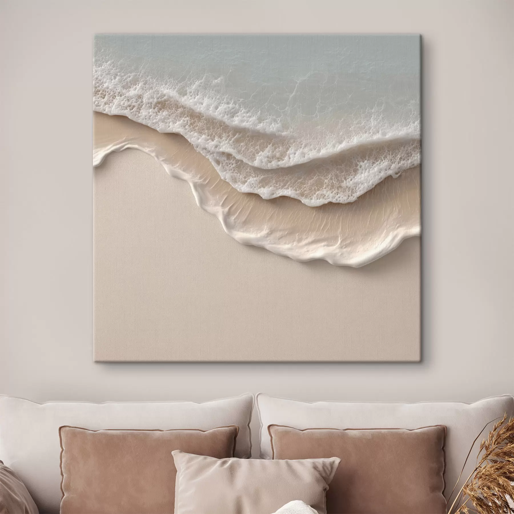  Schilderijen Zeegezicht met een zachte schuimlijn in aquarelstijl s49715