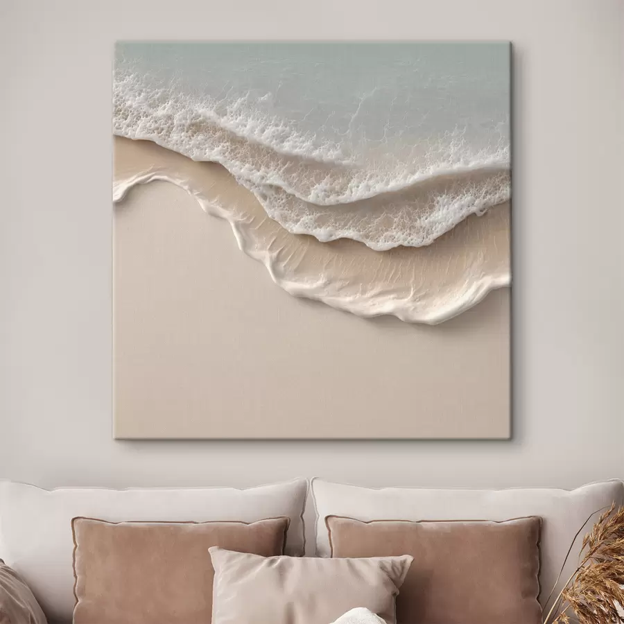  Schilderijen Zeegezicht met een zachte schuimlijn in aquarelstijl s49715