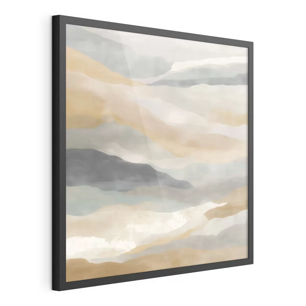Poster Heuvels in warme en grijze tinten in aquarelstijl f49713