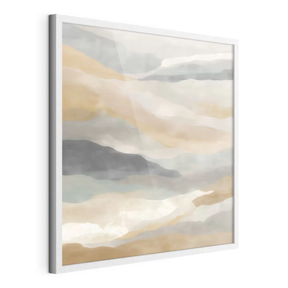 Poster Heuvels in warme en grijze tinten in aquarelstijl f49713