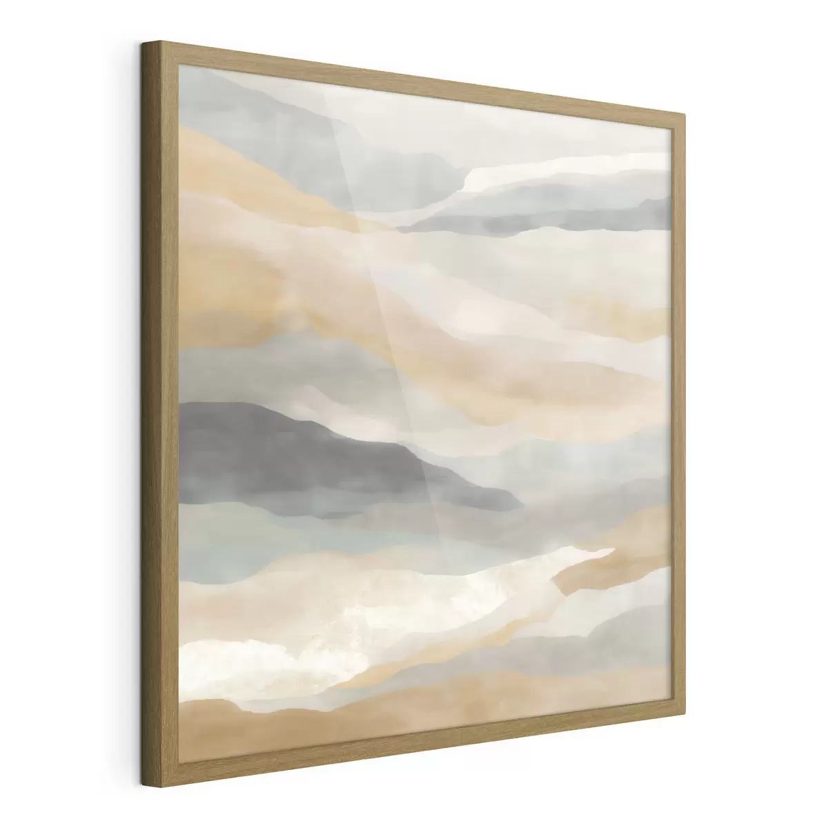 Poster Heuvels in warme en grijze tinten in aquarelstijl f49713
