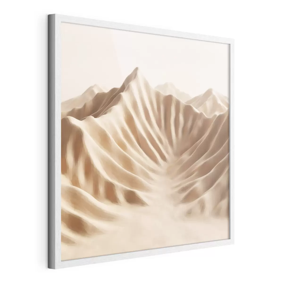 Poster Decoratieve, gestructureerde duinen in een beige kleurenpalet in hedendaagse kunststijl f49728