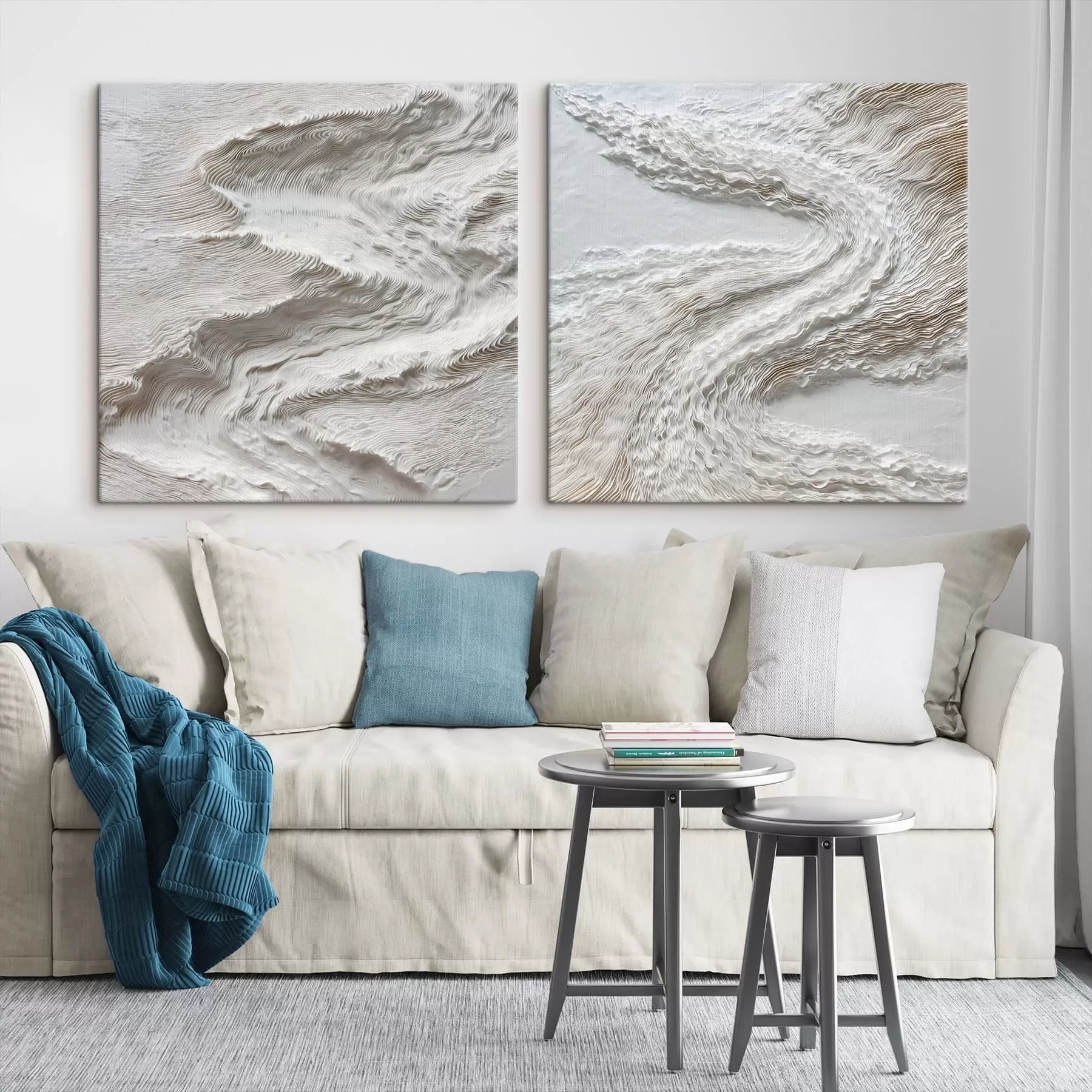  Schilderijen Relief met textuur en fijne contourlijnen in een hedendaagse kunststijl m30652