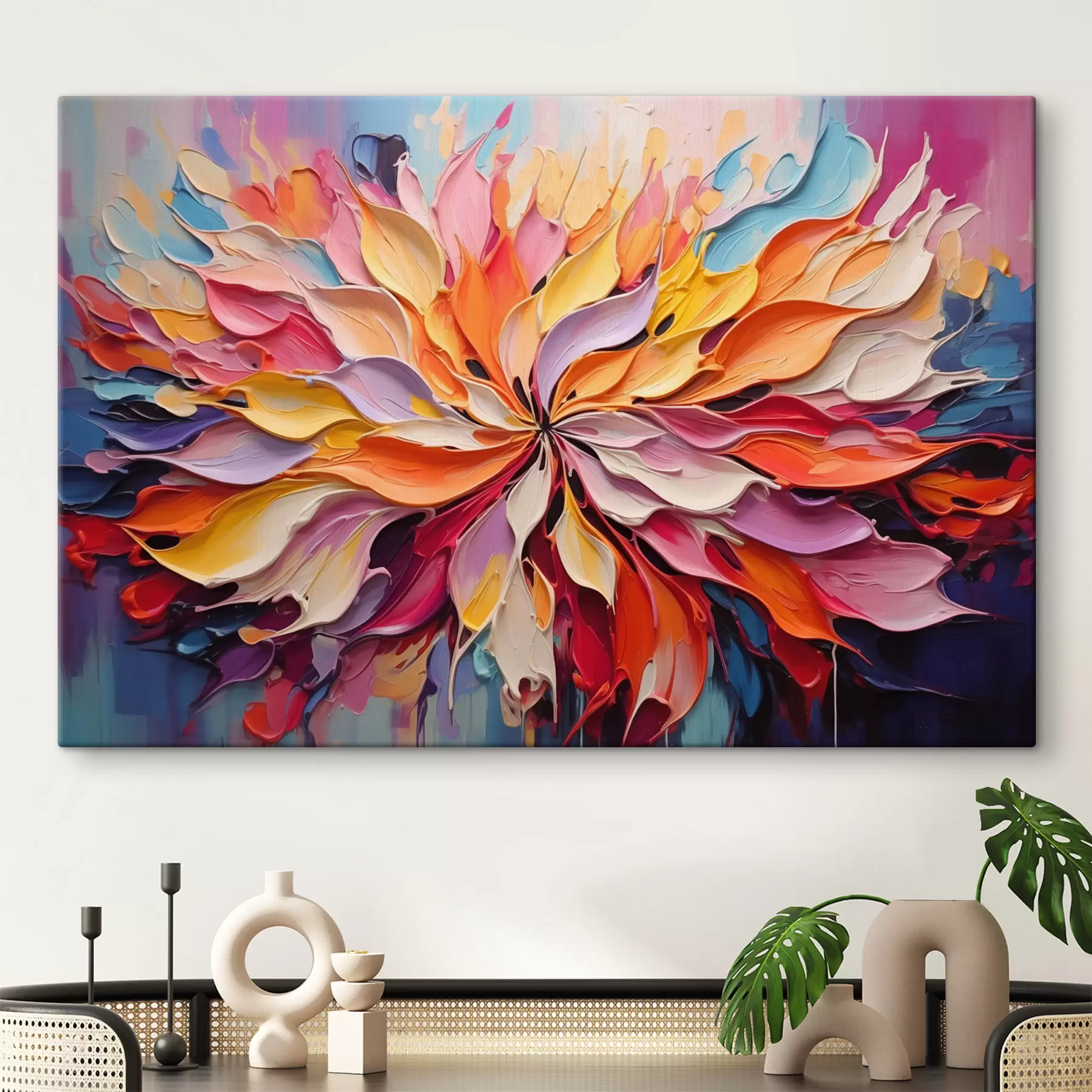  Schilderijen Abstracte bloem s50045
