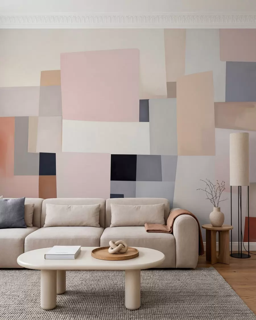 Fotobehang Geometrie in pastel w05785