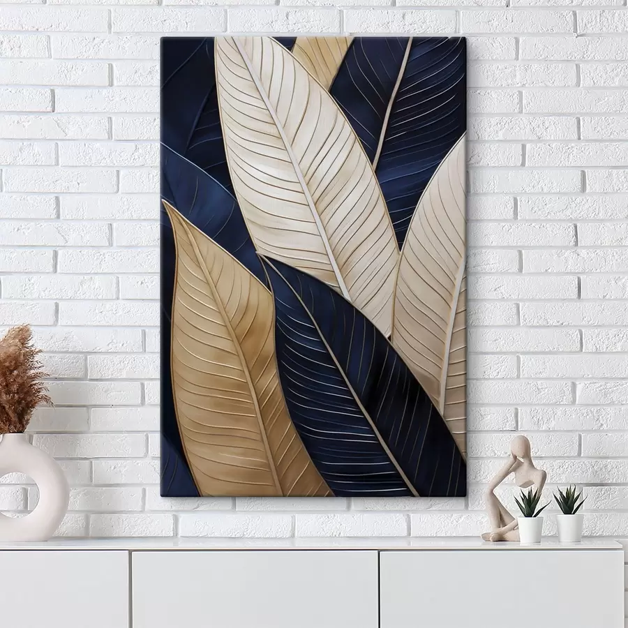  Schilderijen Schilderij met imitatie van decoratieve bladeren s50062