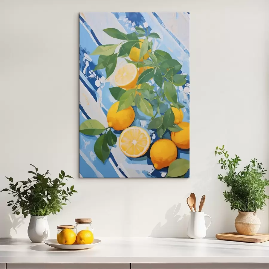  Schilderijen Citroenen, schilderij in imitatie s50066