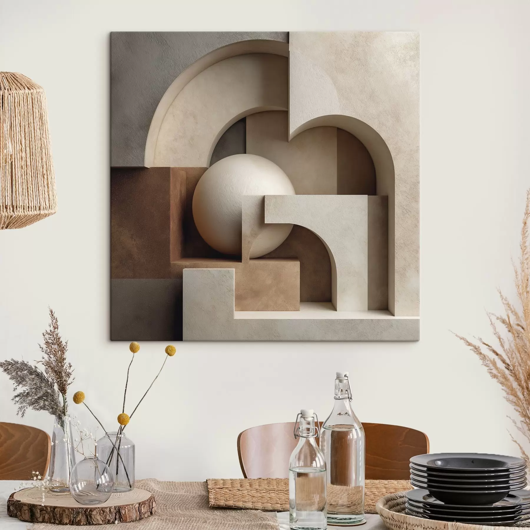  Schilderijen Vlakke abstracte compositie s50067