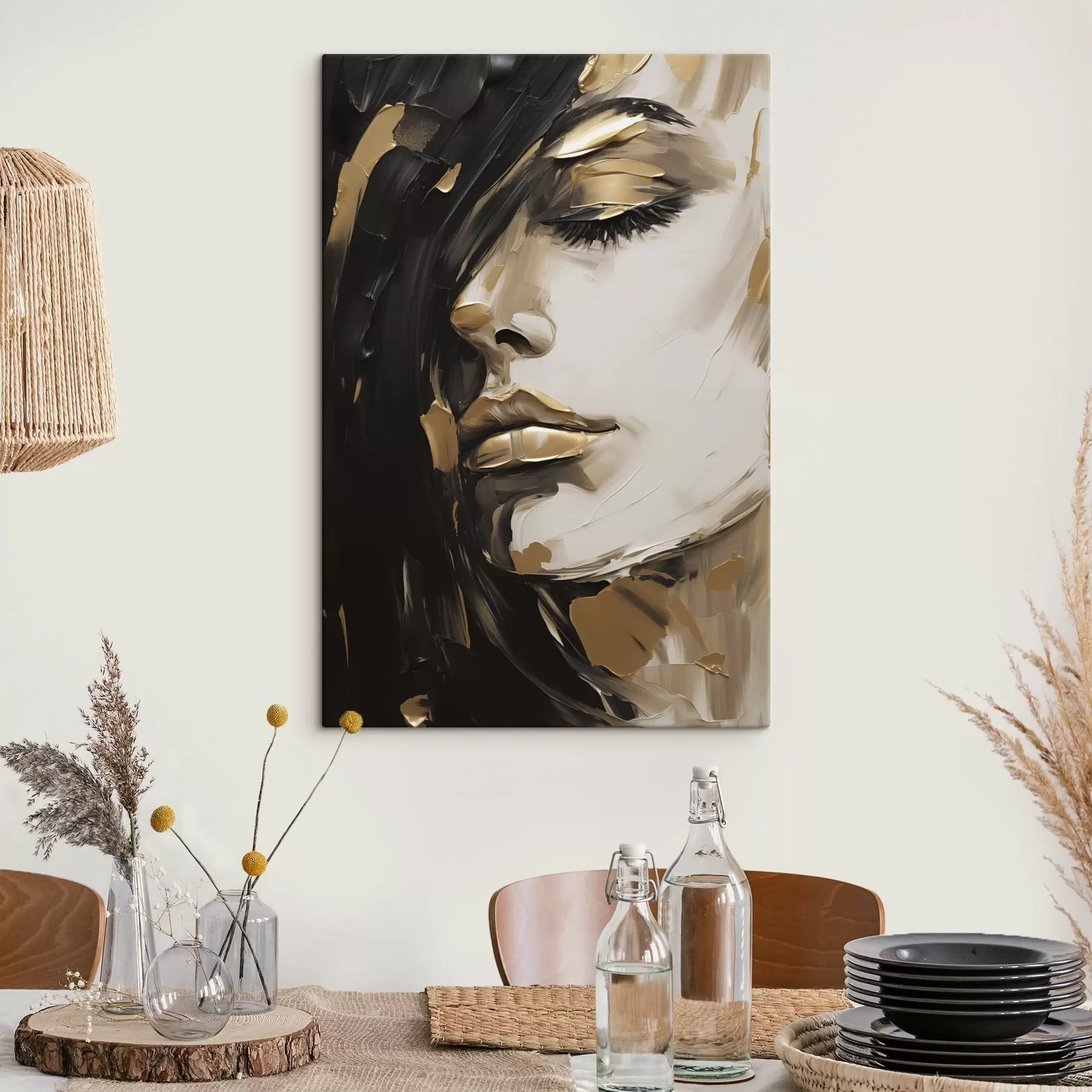  Schilderijen Abstrakt vrouwengezicht, schilderijimitatie s50072